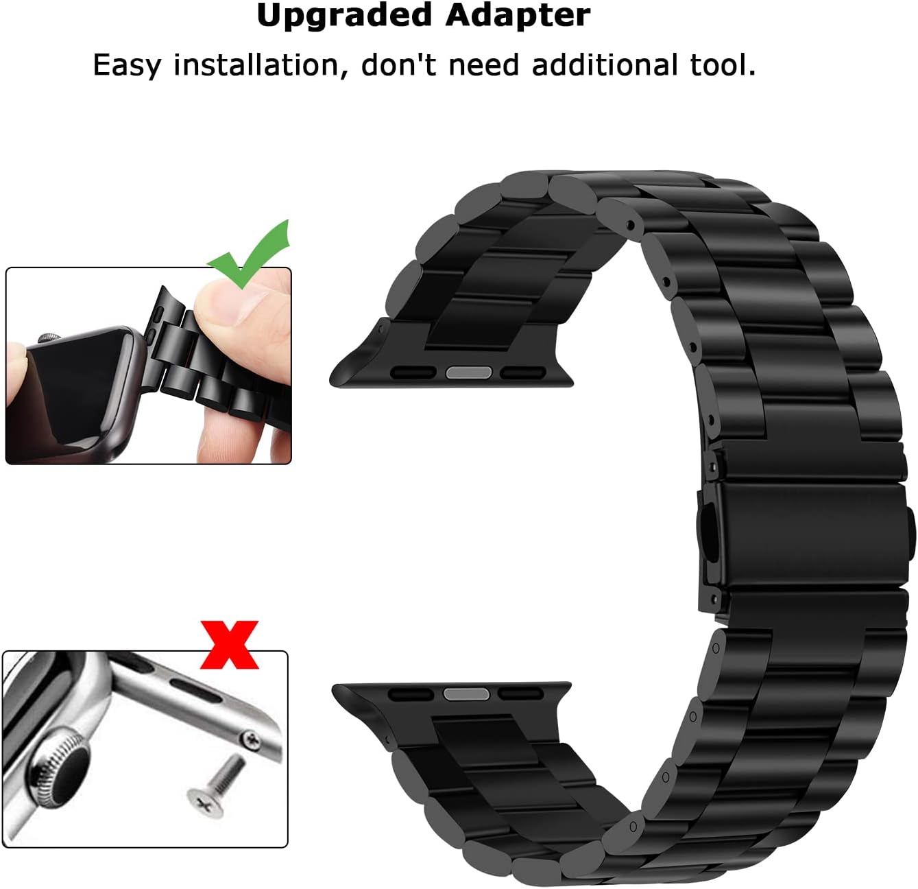 Bracelet de rechange en acier inoxydable pour Apple Watch iWatch Bracelet de rechange en acier inoxydable pour Apple Watch iWatch